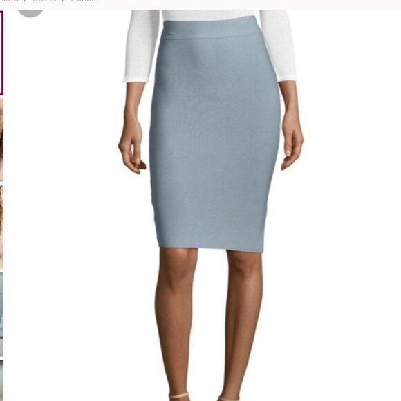 BCBG MaxAzria Dusty Gray Bandage Pencil Skirt - Picture 1 of 2